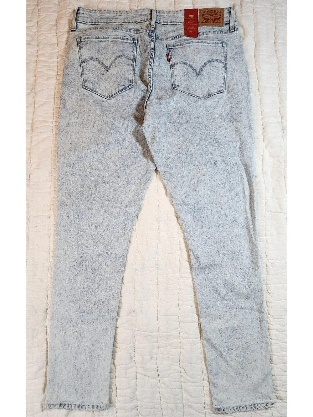 NWT Levi's 711 Skinny Jeans Men's 32x32 Light Acid Wash Denim